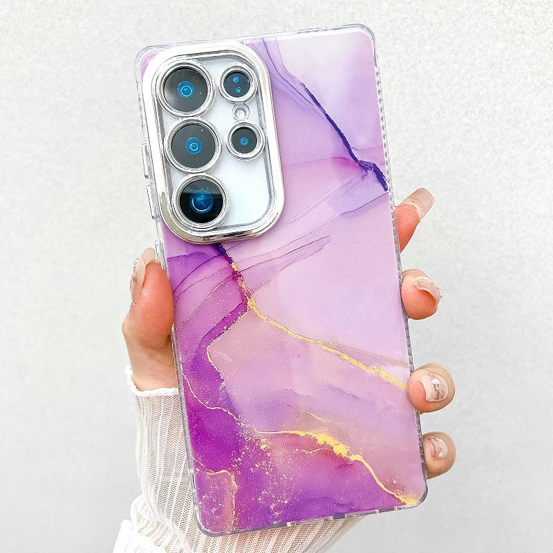 Suitable for New Samsung S25 Ultra Mobile Phone Case S24plus Double Sided Coated Imd Electroplated Marble A55 Case
