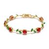 Stainless Steel Charm Cherry Bracelet for Women Bohemian Colorful Fruit Metal Chain Bracelets Party Holiday Wrist Jewelry