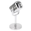 Retro Microphone Props Simulation Classic Fake Vintage Microphone Prop Model for Bar Decoration Electroplated Silver