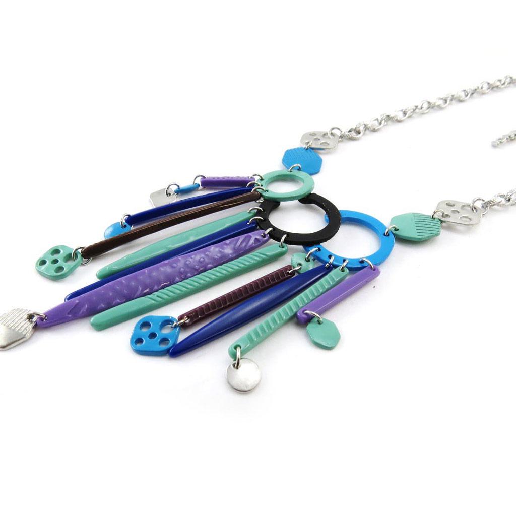 NOA [J3187] - Designer Necklace 'Pimprenelle' Purple Blue