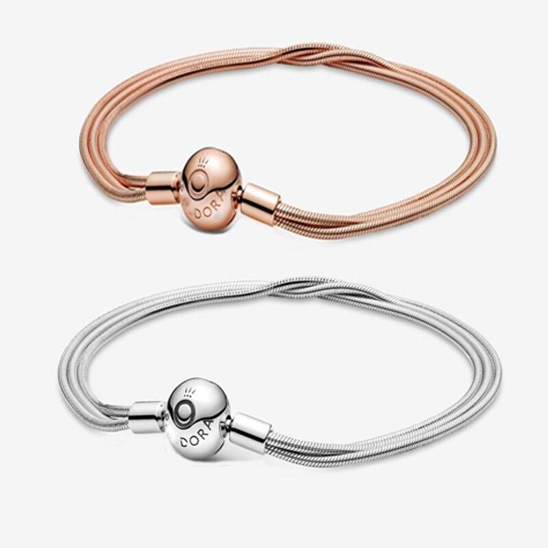 Brățară nouă și fermecătoare din argint 925 Starling cu lanțuri multiple pentru femei, super cadou de Crăciun, potrivită pentru moda originală