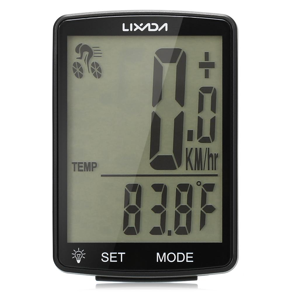LIXADA Drahtloser Fahrradcomputer Multifunktionaler LCD-Bildschirm Fahrradcomputer Mountainbike Tachometer Kilometerzähler IPX6