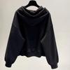 Women's Hooded Sweatshirt Fashion Casual Long Sleeve Thin Top Drawstring Loose Cropped Pullover