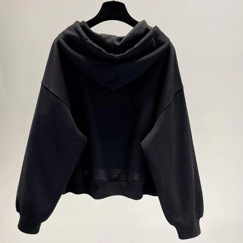 Women's Hooded Sweatshirt Fashion Casual Long Sleeve Thin Top Drawstring Loose Cropped Pullover