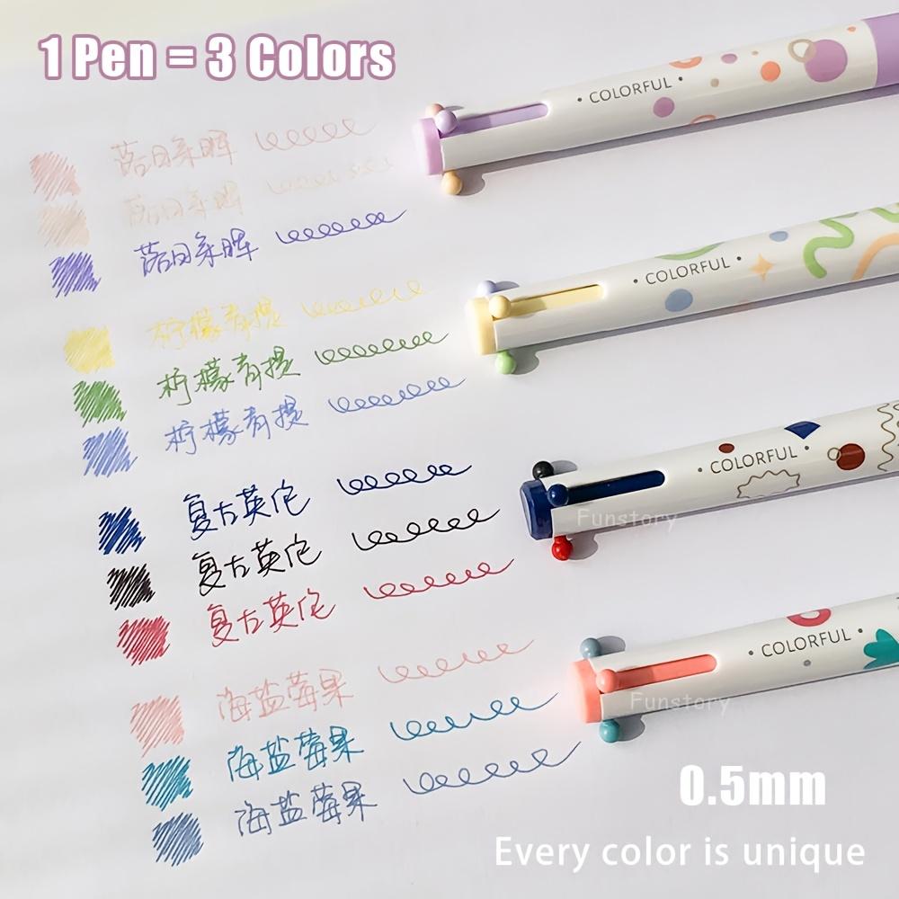 Single Pack Multi-color Gel Pen/0.5mm 3-Color Pen/Marker Journal Pen/Triangular Barrel Drawing Pen/Study & Office Supplies