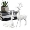 Rentierdeko 2 Stück Festliche Dekoration Weihnachts-Hirsch-Skulptur Winter Elch-Figuren Für Wohnzimmer Schlafzimmer Feiertag Winter