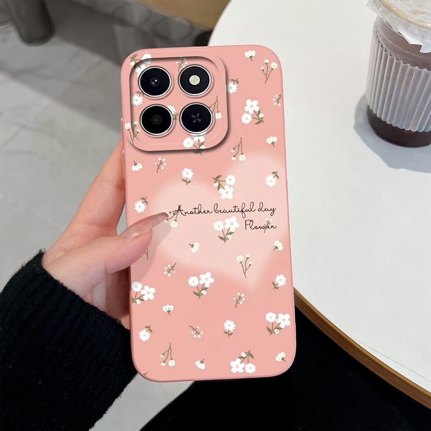 For Huawei Honor X6C X7C 400 Pro Lite Phone Case Pretty Pink Cloud Patterns Liquid Silicone Newly Upgrade Anti Drop Protective Covers For Huawei Shell