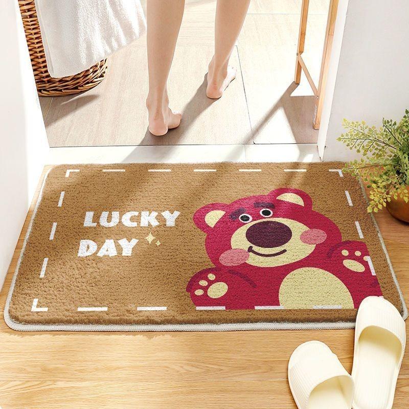 Bathroom Absorbent Floor Mat Household Cartoon Imitation Cashmere Non-slip Mat Toilet Toilet Door Carpet Dirt-resistant Foot Mat