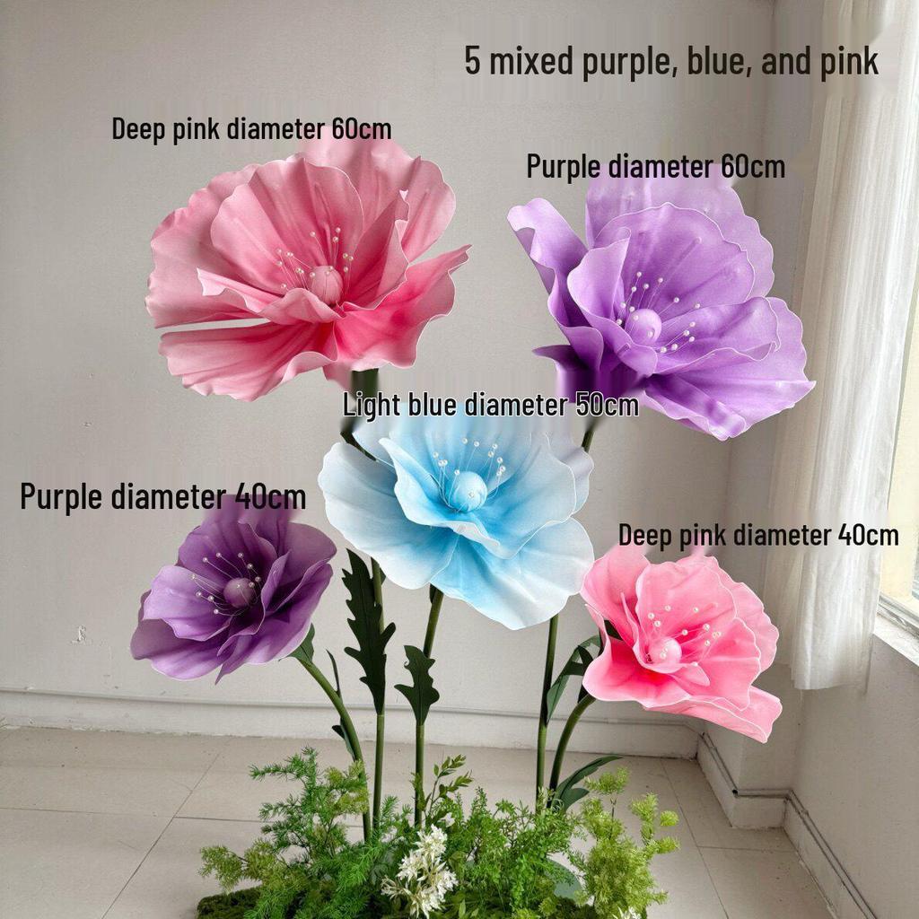 Large Foam Paper Flower Stands for Wedding, Event, or Window Display Decor