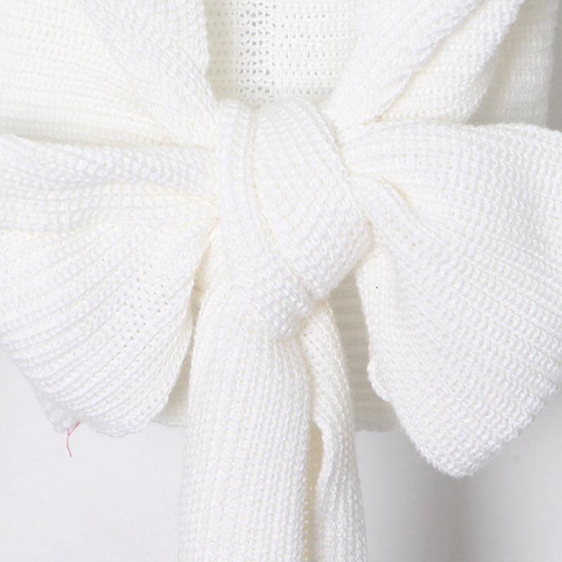 Women's Slim Fit V-Neck Bow Tie Sweater - 2026 Summer High-End Long Sleeve Top