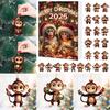 Monkey Advent Calendar 2025 2D Acrylic Monkey Hanging Ornament for Christmas Tree 24 Days Christmas Countdown Calendar for Kids Adult
