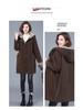 2024 Women Autumn Winter Thickened Cotton Padded Parker Jacket Mid Length Coat for Middle Aged