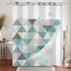 Hookless Double Layer Shower Curtain Geometric Pattern Printed Removable Lined Bathtub Waterproof Bathroom Curtains Decoration