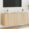 Vidaxl Ścienna Szafka Tv Z Led, Dąb Sonoma, 100X35X41 Cm