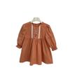 Girls Spring Autumn Long Sleeve Embroidered Dress Soft Loose Solid Cotton Princess Dress For Kids