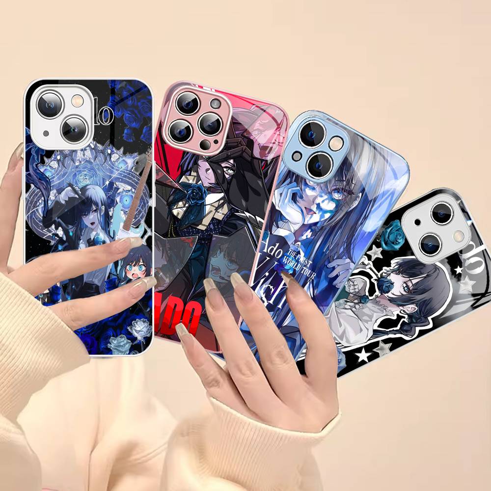 Cartoon Ado Kyogen X Uta For IPhone 14 13 12 Mini 11 Pro XS Max X XR 14 Plus Tempered Glass Cover
