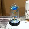 Valentine's Day Immortal Flower Glass Cover Colorful Rose Led Light Desktop Ornament, Birthday Gift Spot