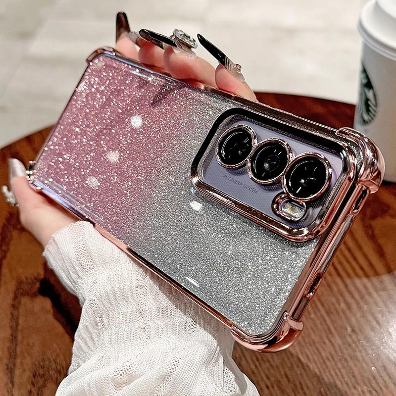 

Градиентный блестящий чехол с гальваническим покрытием для телефона Samsung Galaxy S25 S24 S23 S22 Ultra Plus S21 FE S25 A55 A54 Мягкая противоударная задняя крышка for Samsung A25 5G