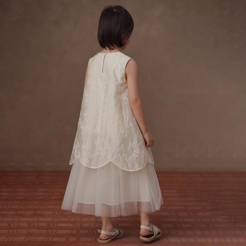 Hacikis Girls' Summer Embroidered Lyocell Sleeveless Dress