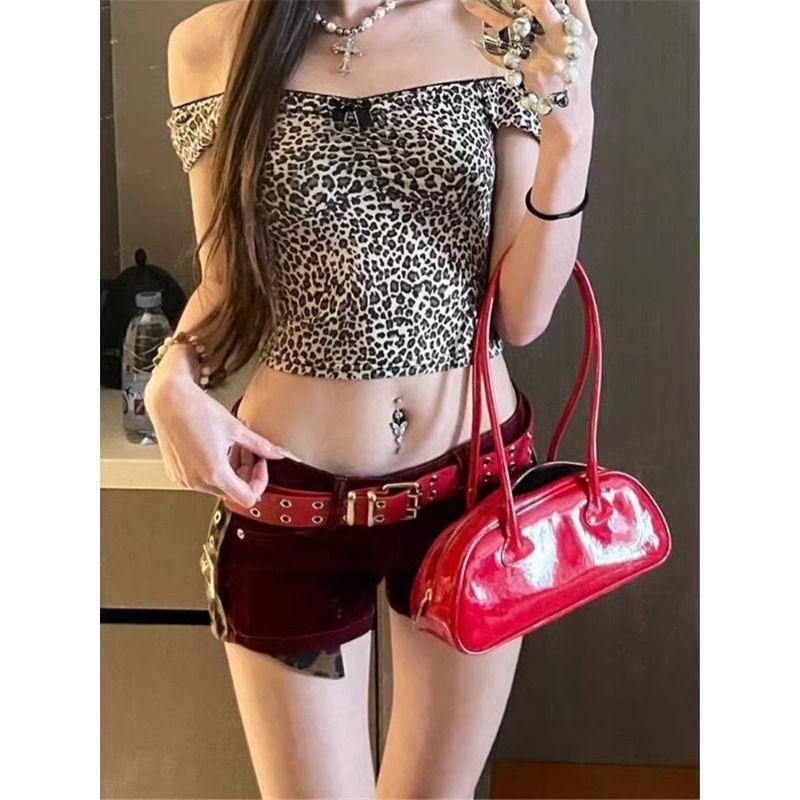 Y2K Spicy Girl Patchwork Denim Ultra-Shorts: Low-Waist, Stretchy, Slim-Fit Women's Hot Pants