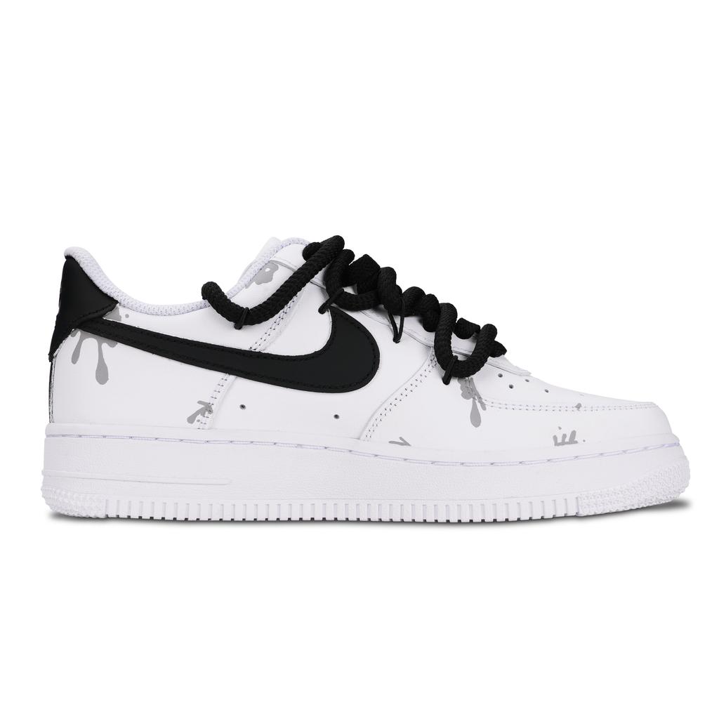 Nike Air Force 1 Graffiti Odporne na poślizg Odporne na ścieranie Niskie Buty do skateboardingu Unisex Białe Czarne DD8959-100(Drużyna1001-)