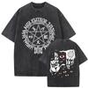 Hot Sale Anime Hellsing Abraham Van Helsing Vampire Alucard Print Tshirt Men Women Vintage Washed Cotton Summer Tee Oversize Top