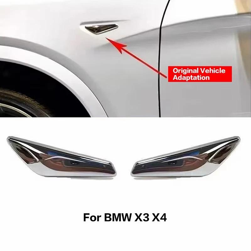 Framsida Krom Skärmlist Finishers Markör Blinkers Ljus Lampa Skyddslister För BMW X3 X4 F25 F26 2013-2017