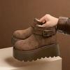 Muffin thick-soled snow boots shoes piled and thickened Northeast cotton boots warm short boots
