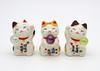Yakushi Kiln Maneki-neko Ausstellungsset (24 Stück) mit Saitama Mochi (mit viel Glück Aufklebern)