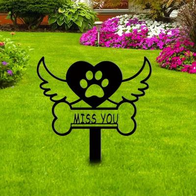 1pc Pet Marker Sign with Stake Elegant Pet Memorial Garden Decor, Thoughtful Loss Gift Stylish Dog/Cat Grave Marker