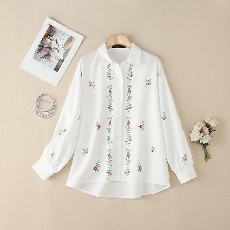 ZANZEA Women Turn Down Collar Casual Long Sleeve Print Blouse