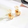 Vintage Metal Twisted Round Ear Clip Earrings for Women 2026 New Fashion Gold Color Geometric Hollow Drop Earrings Jewelry Gifts