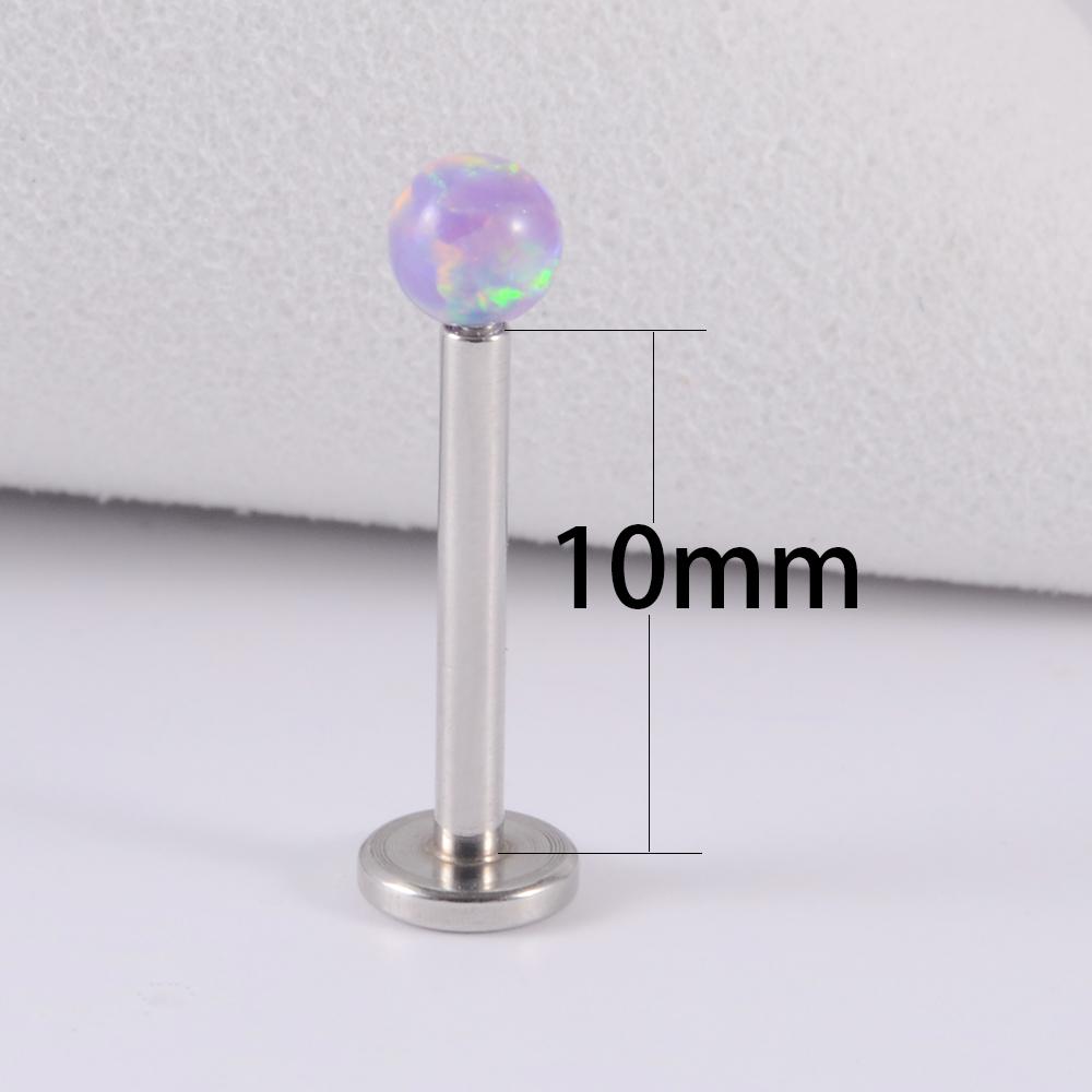 1PC 361L Surgical Steel Opal Ball Lip Stud Internally Threaded 3mm Opal Labret Ear Tragus Cartilage Helix Daith Earring Piercing 4