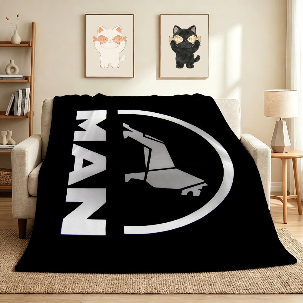Man Logo Flannel Blanket Throw Blanket Soft Warm Sofa Bed Camping Car home Decor Unique Christmas Gift C9302682