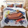 American Football Bedding Set Soft Polyester Duvet Cover Set Quilt Cover With Pillowcase For Bedroom Decor Rugby Birthday Gifts