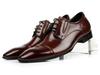 Men's Formal Leather Lace-up Shoes, Pointed, Breathable, for Business and Weddings.