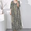 1011 new cotton and silk nightdress women's summer short-sleeved pajamas cartoon pony element long loose cotton silk skirt can be worn outside