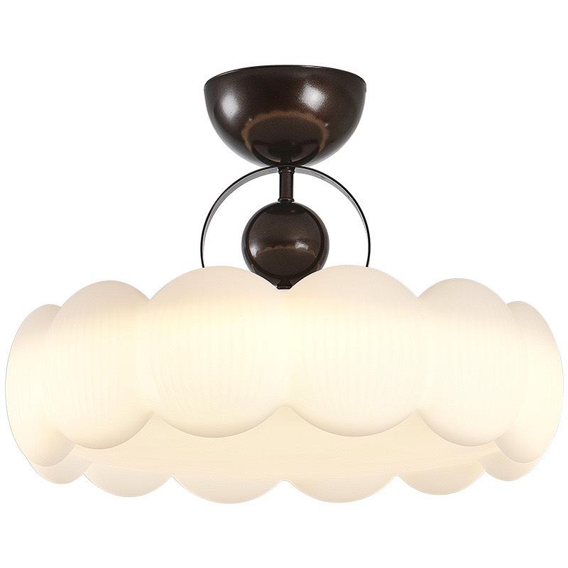 Pre-owned Retro Round Walnut Wood Chandelier for Bedroom or Study - Eye-Protection Ceiling Light