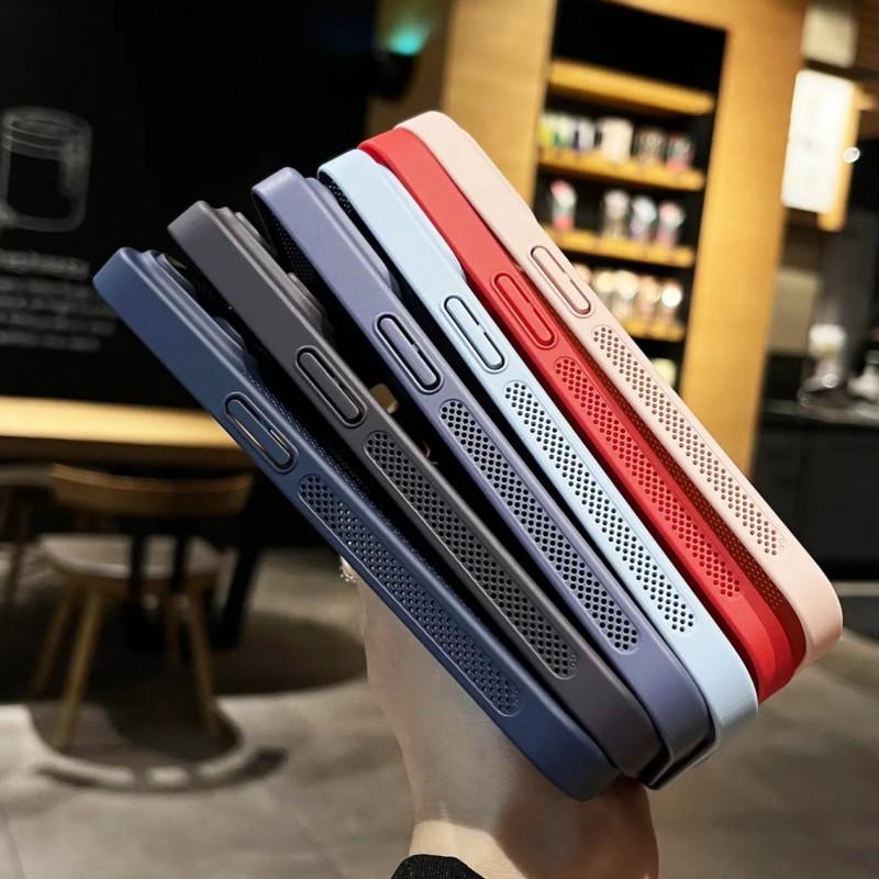 Ultra Thin Matte PC Phone Case With Grid Ventilation IPhone 16 Pro Max 17 Full Coverage Anti-Slip Shockproof