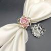 Women Brooch High-Gloss Rhinestone Inlay Sparkling Enamel Rose Flower Design Lapel Pin Non-Slip Buckle Scarf Badge Clothing Bags