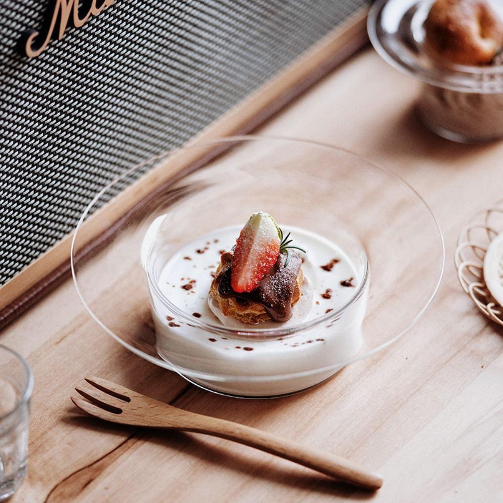 Multifunctional Transparent Glass Bowl Decorative Household Fruit Salad Plate Straw Hat Shaped Juice Cup Dessert
