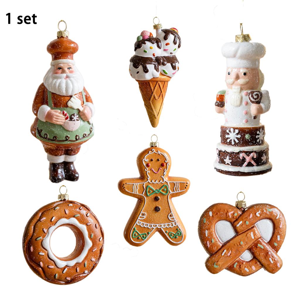 

6 шт. Милі підвісні прикраси на ялинку у вигляді пряників, прикраси-печиво на різдвяну тематику, різдвяний кухонний декор для дому, Новий рік 2025