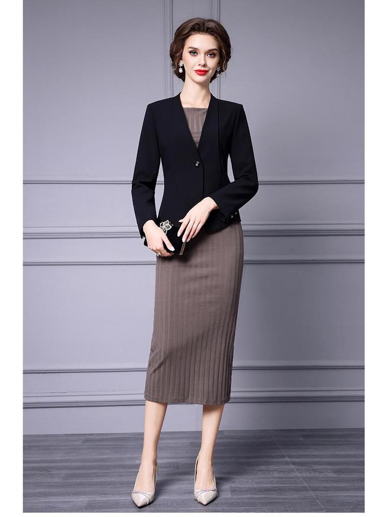 Zhili Damen Slim Schwarzer Anzugjacke - Elegant, Stilvoll Frühjahr 2025 Mode