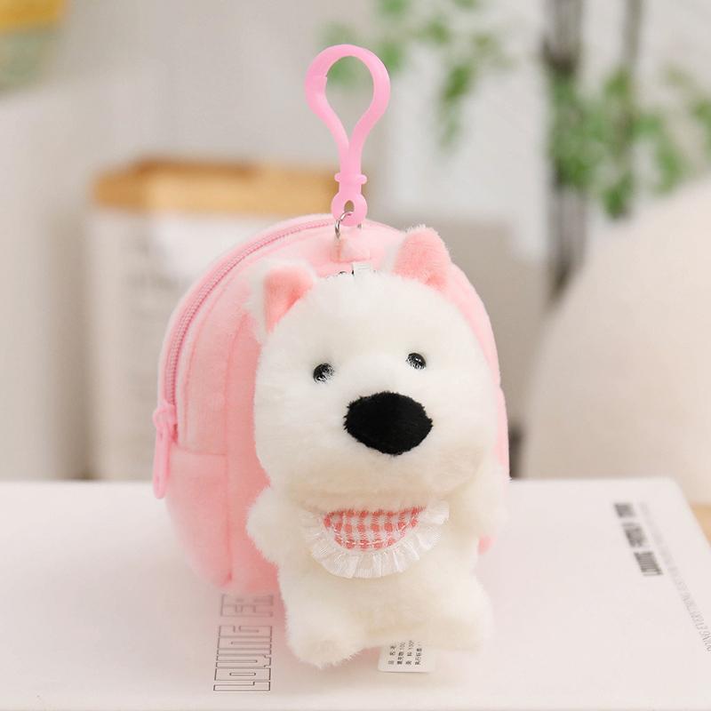 79Cm Kawaii Animal Plush Coin Purse Detachable Clip Cat Dog Bear Bunny Fox Sheep Stuffed Keychain Kids Birthday Gift Boys Girls