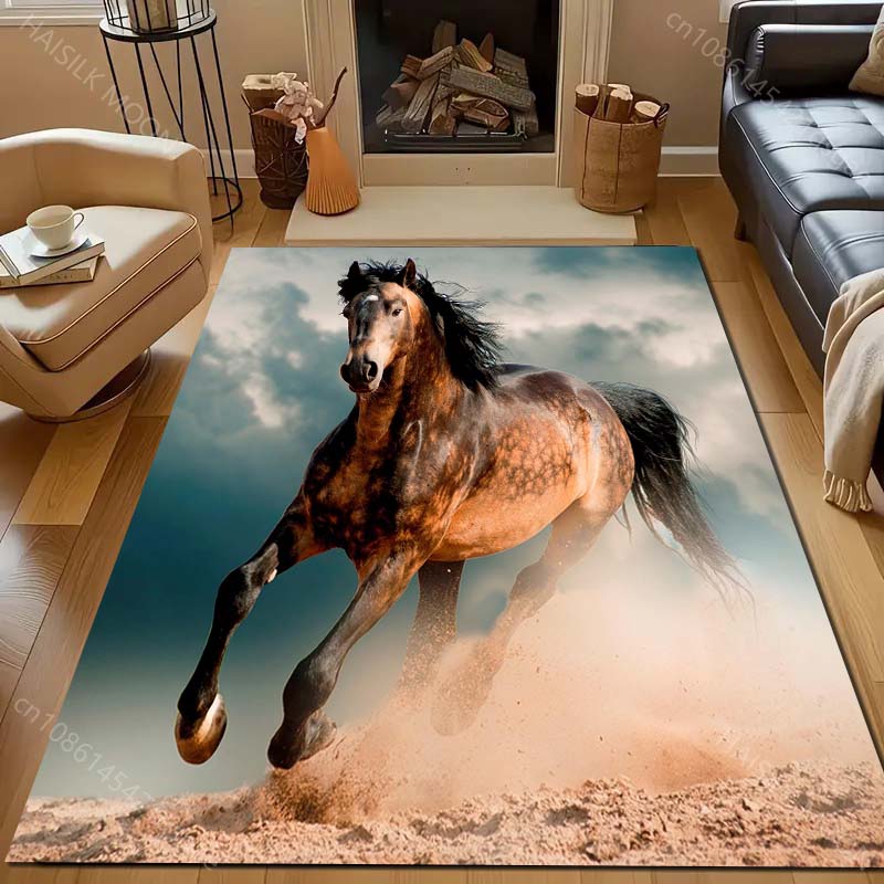 17 Styles Running Horse Print Carpet for Living Room Bedroom Sofa Doormat Home Decor  Area Rug Non-slip Floor Mat for Gifts