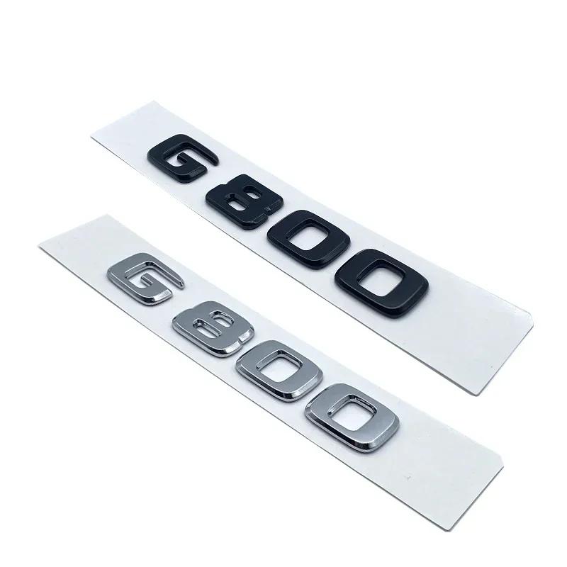 3D ABS Black Silver Letters G800 800 BITURBO Emblem for Mercedes Benz Brabus G Car Fender Trunk Rear W463 Logo Sticker RX7