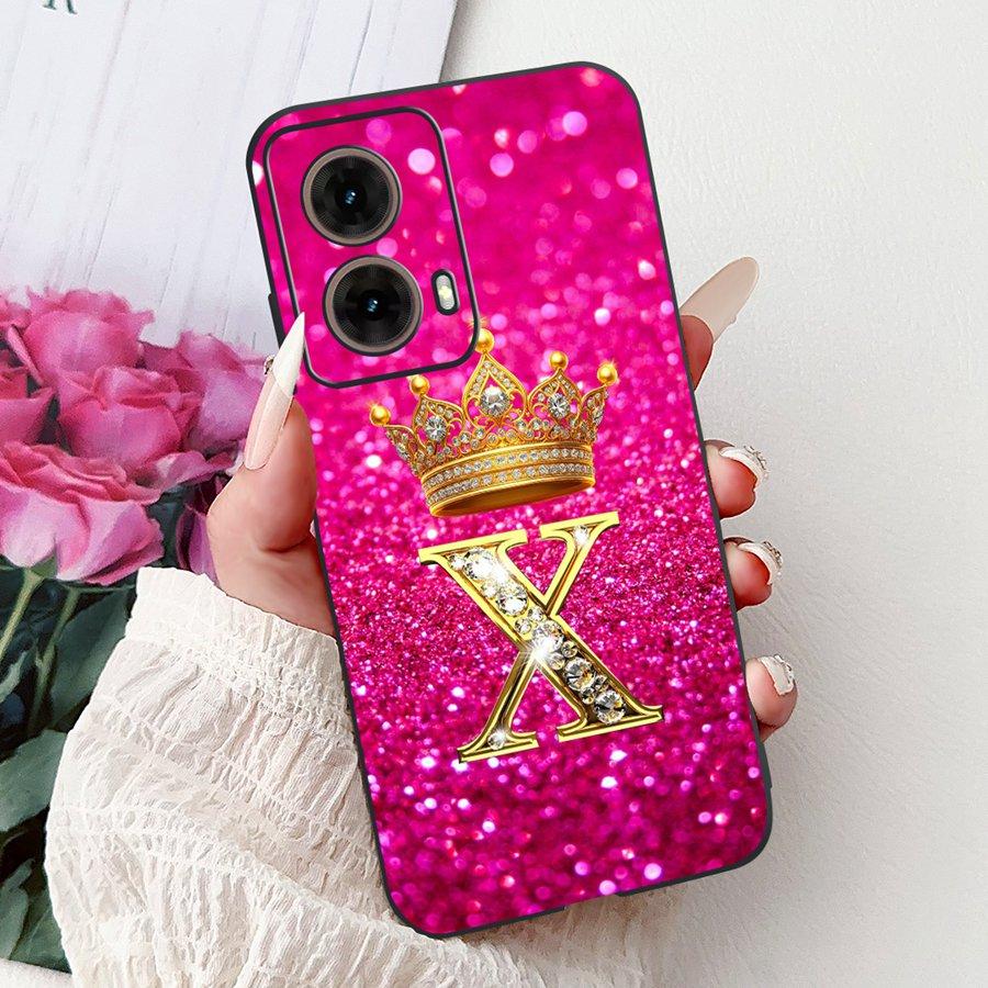 

For Motorola Moto G85 5G Case Fashion Crown Letters Cover Soft Silicone Phone Case For MotoG85 G 85 5G XT2427-1 Bumper Shell Moto G85 5G