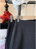 Plus Size Women's Retro Lace Trim Polka Dot Wool Blend Bodycon Mini Skirt