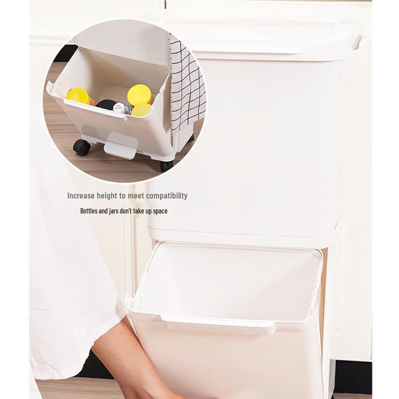 HUIHUADU 38L Dual-Layer Foot Pedal Trash Can