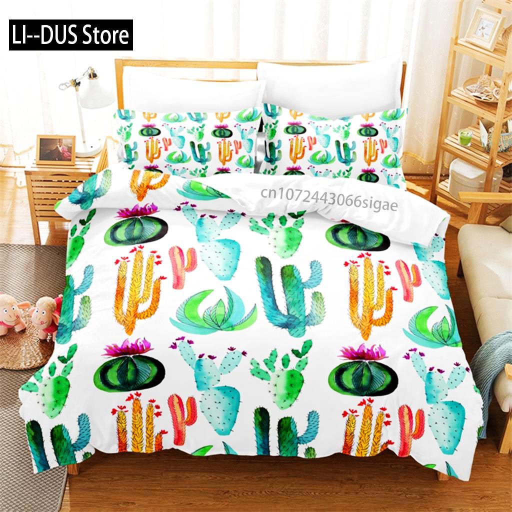 Tropical Cactus Bedding Set Duvet Cover Set 3d Bedding Digital Printing Queen Size Bedding Set Fashion Design